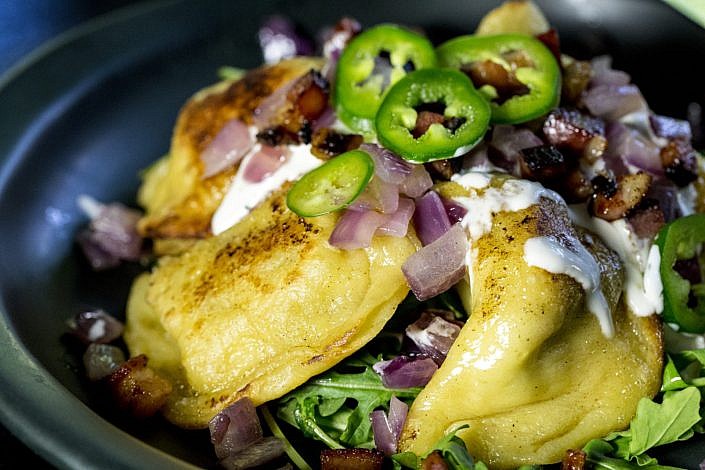 Perogies : potato, bacon & green chili